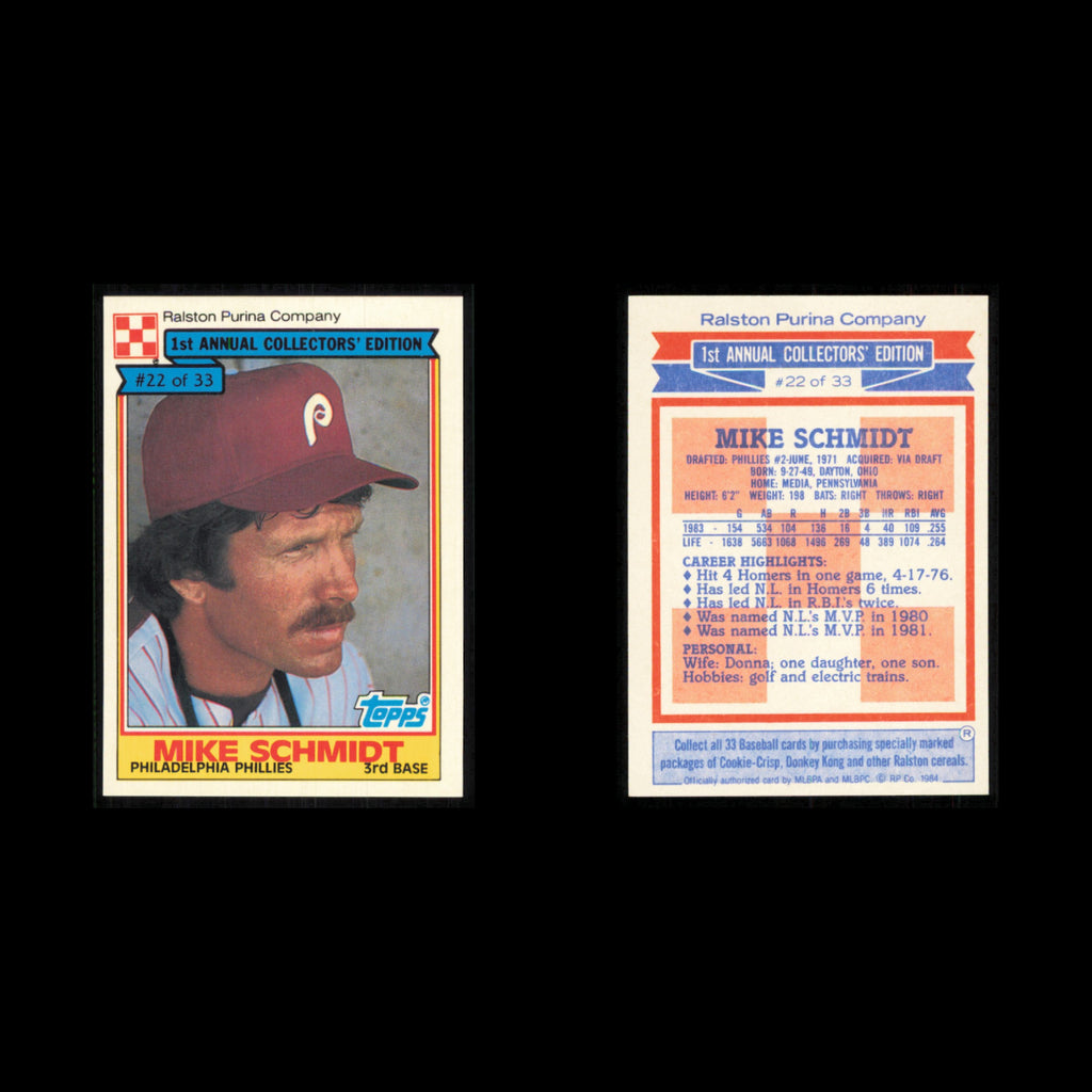 Mike Schmidt Lot 8 Baseball Cards 1984 Topps Ralston Purina Phillies Set MLB NM