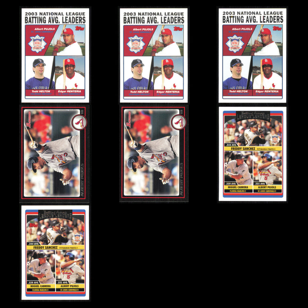 Albert Pujols Lot 7 Baseball Cards 2004 Topps St. Louis Cardinals Set Collection