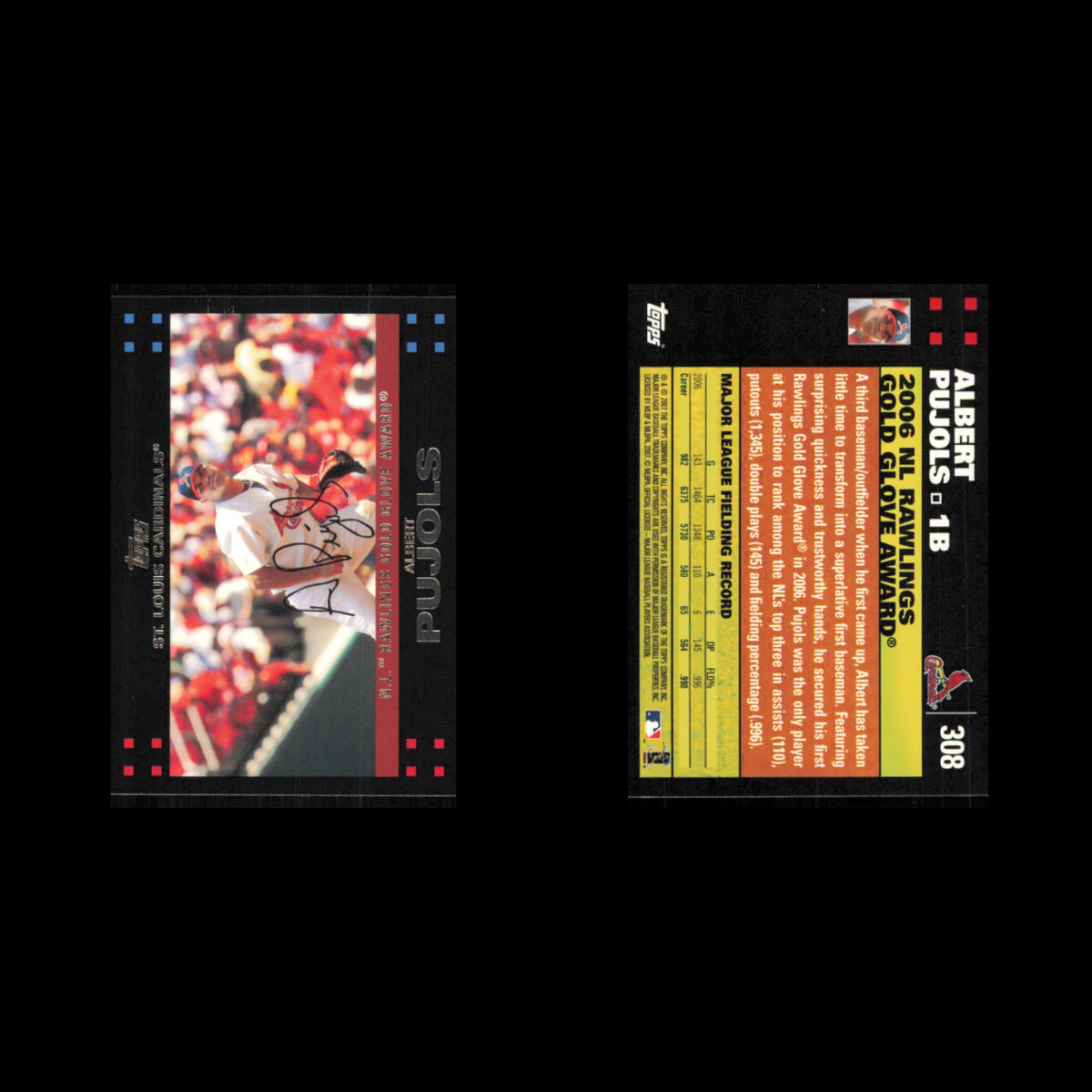 Albert Pujols Lot 7 Baseball Cards 2007 Topps St. Louis Cardinals Set Collection