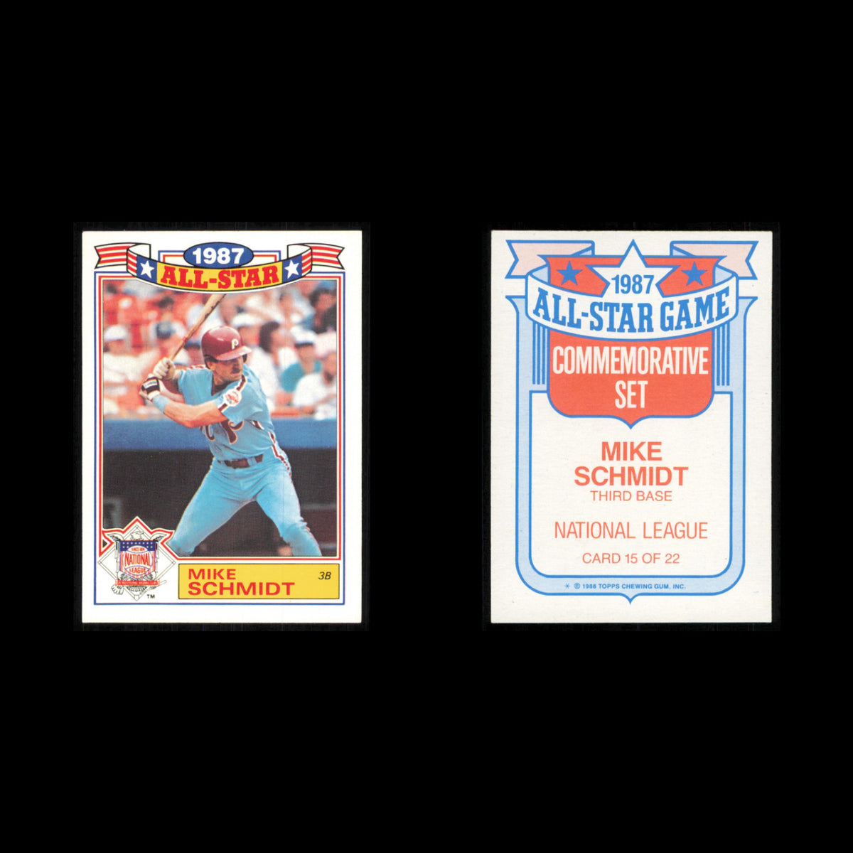 Mike Schmidt Lot 8 Baseball Cards 1988 Topps Philadelphia Phillies Set MLB NM