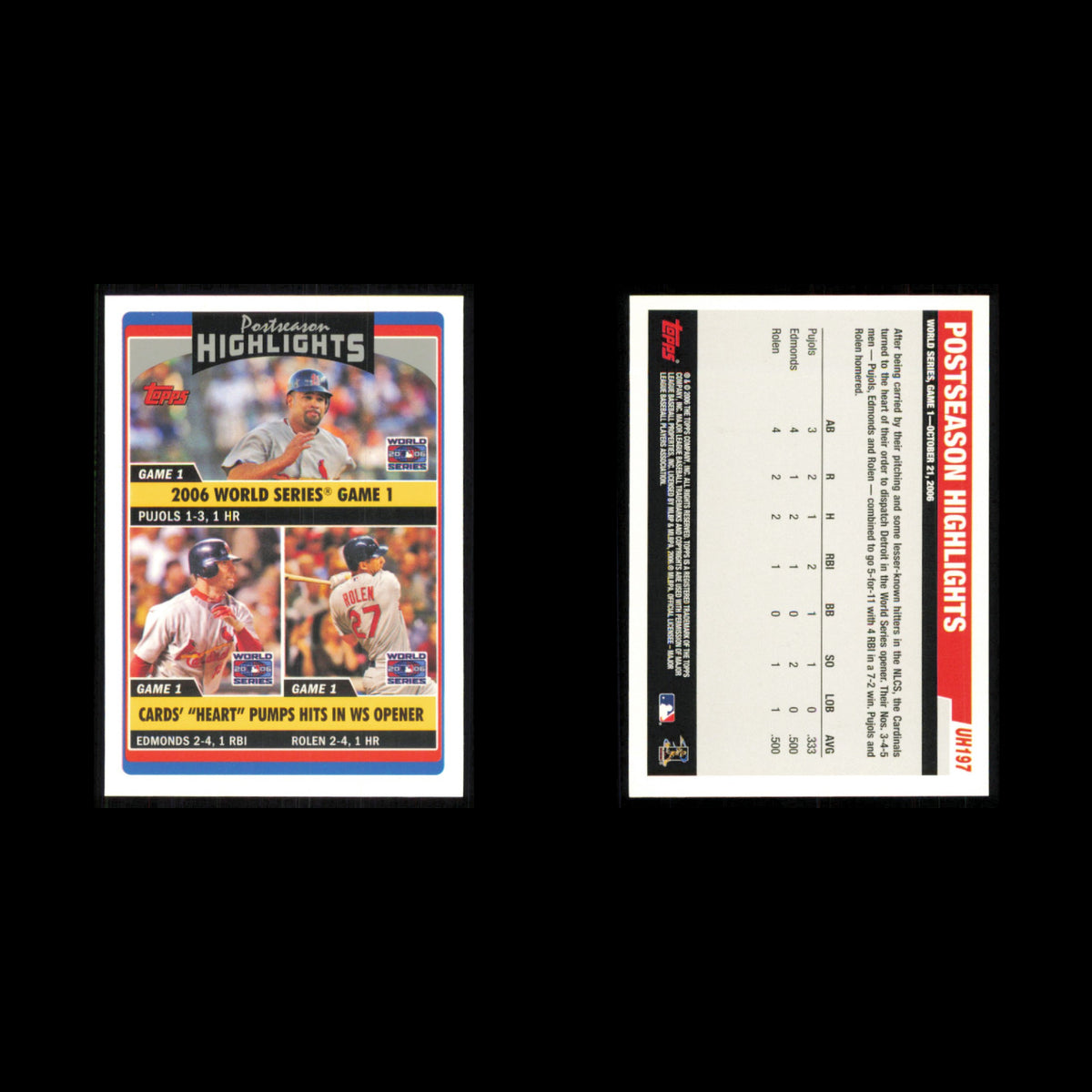 Albert Pujols Lot 7 Baseball Cards 2005 Topps St. Louis Cardinals Set Collection