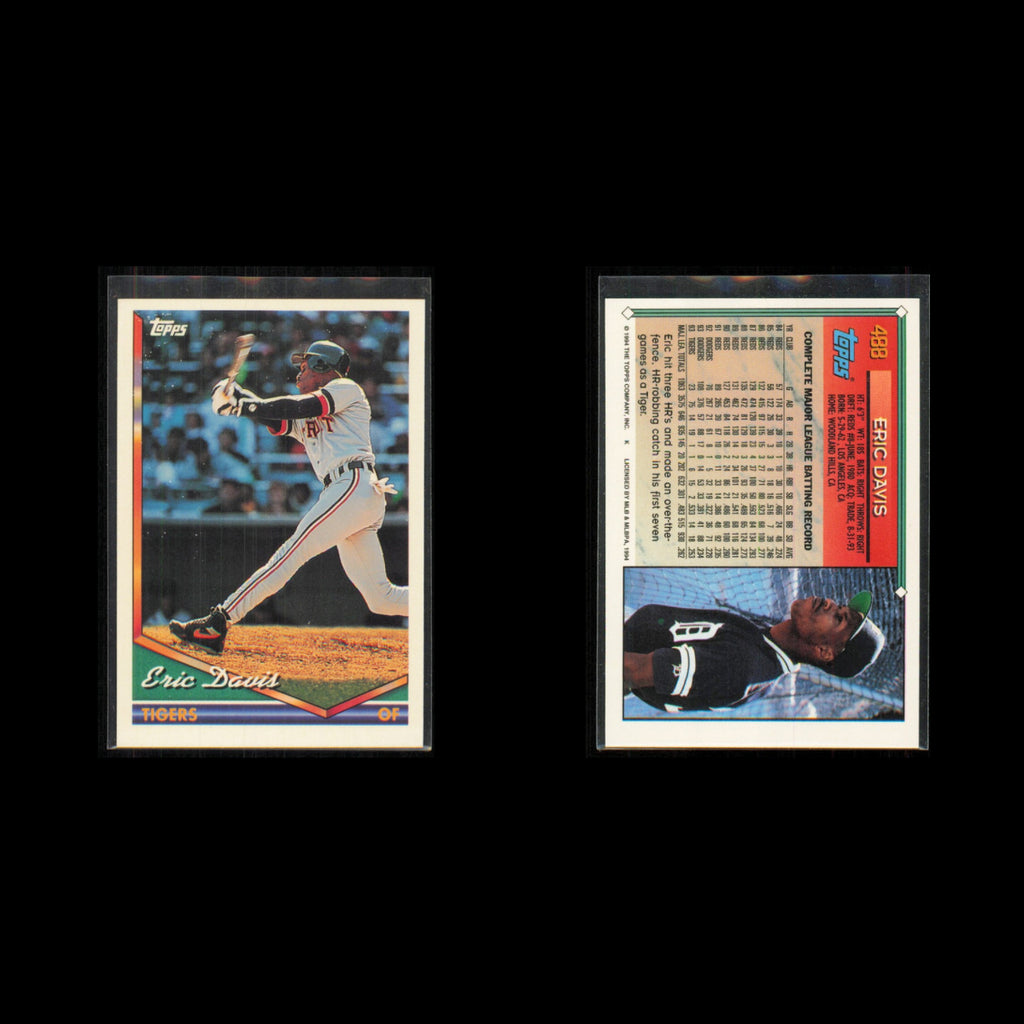 Eric Davis Lot 7 Baseball Cards 1994 Upper Deck Detroit Tigers Set Collection NM