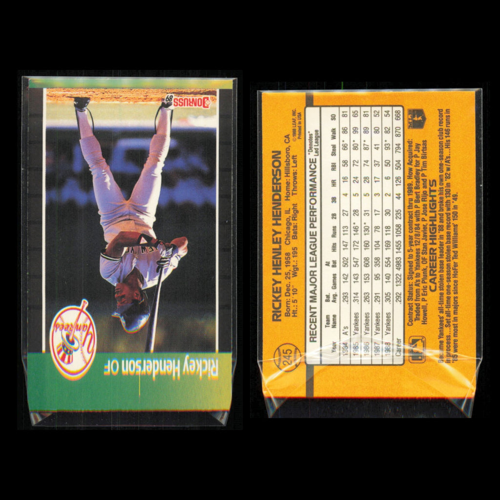Rickey Henderson Lot 6 Baseball Cards 1989 Fleer New York Yankees Set Collection