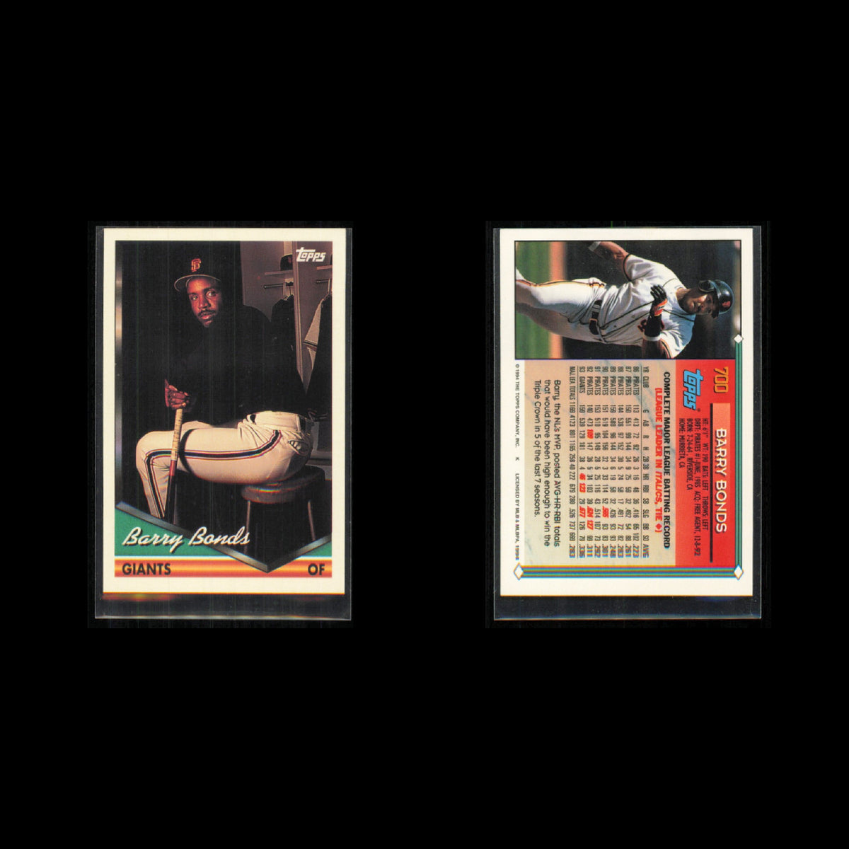 Barry Bonds Lot 13 Baseball Cards 1989 Fleer San Francisco Giants Set Collection