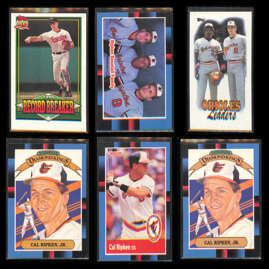 Cal Ripken Jr Lot 6 Baseball Cards 1991 Topps New York Mets Set Collection MLB