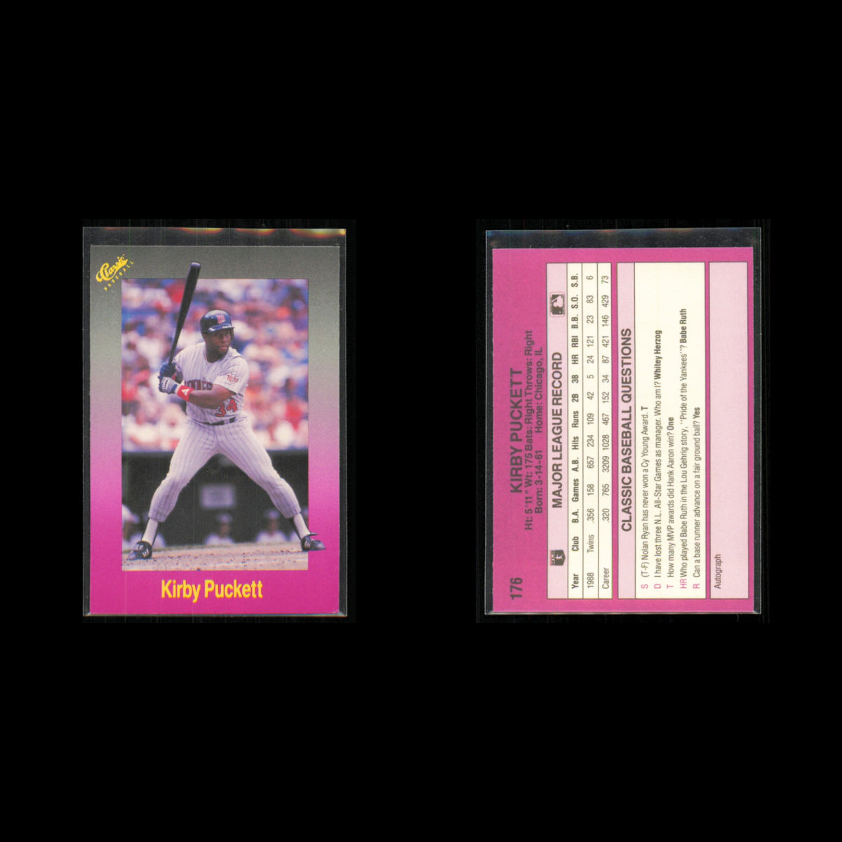 Kirby Puckett Lot 7 Baseball Cards 1989 Topps Minnesota Twins Set Collection MLB