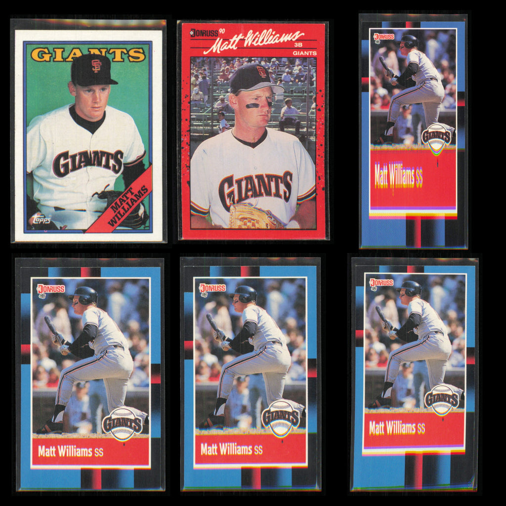 Matt Williams Rookie Lot 6 Baseball Cards 1988 Topps San Francisco Giants Set NM