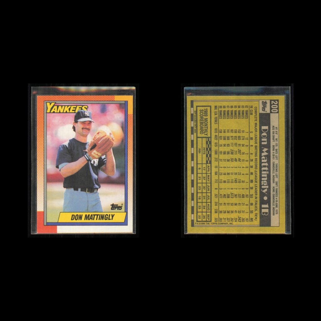 Don Mattingly Lot 8 Baseball Cards 1990 Topps New York Yankees Set Collection NM