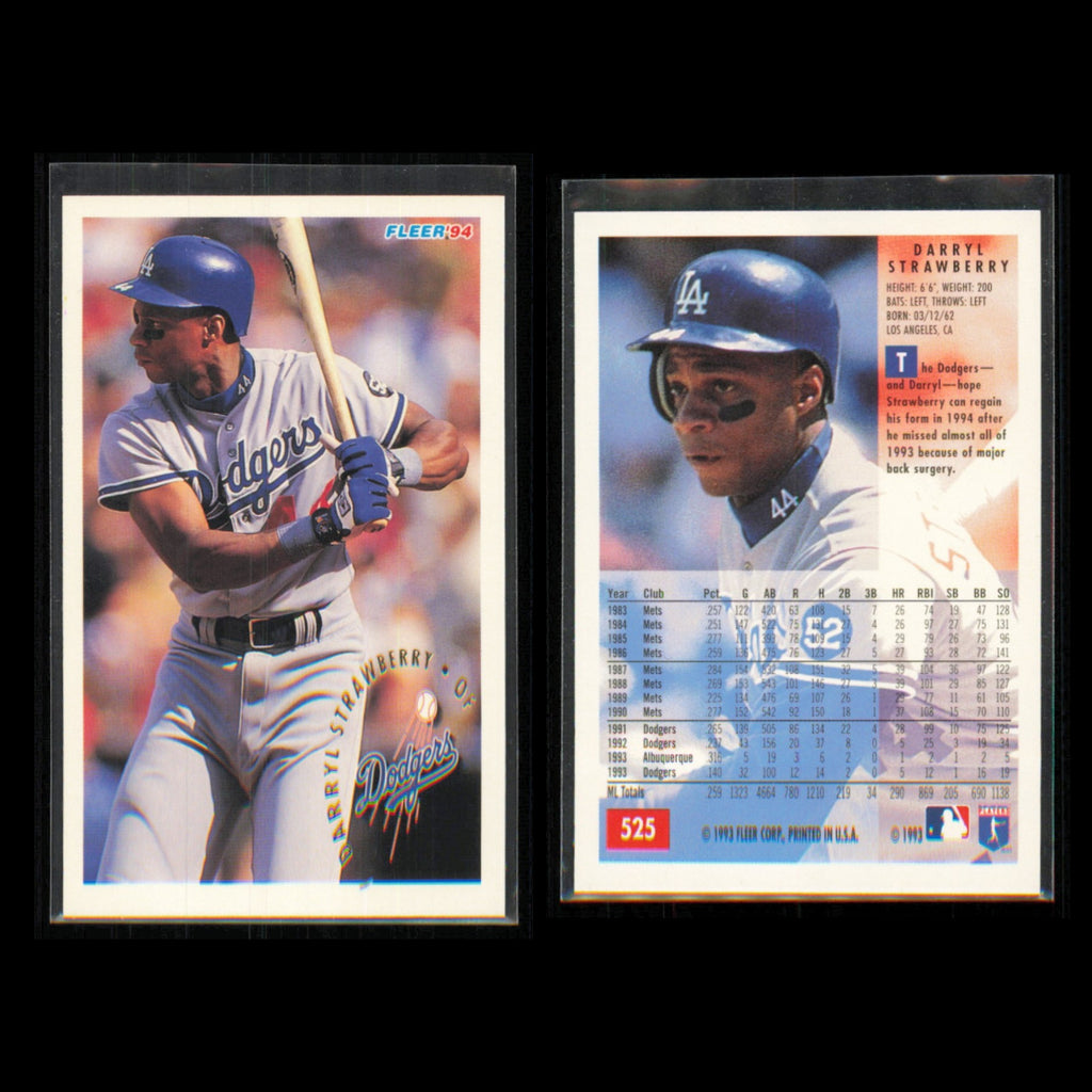 Darryl Strawberry Lot 5 Baseball Cards 1993 Upper Deck Los Angeles Dodgers Set