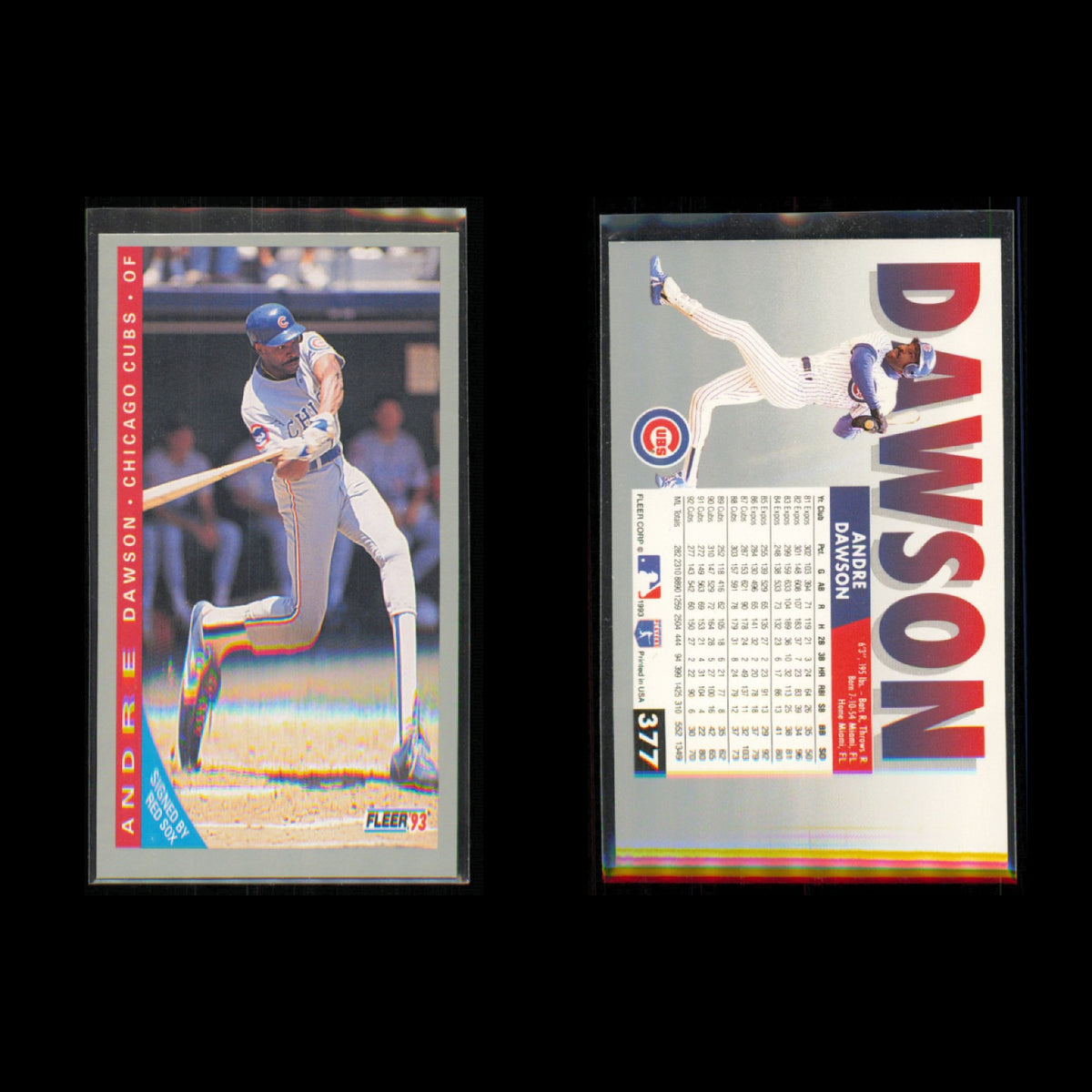 Andre Dawson Lot 10 Baseball Cards 1993 Fleer Chicago Cubs Set Collection MLB NM