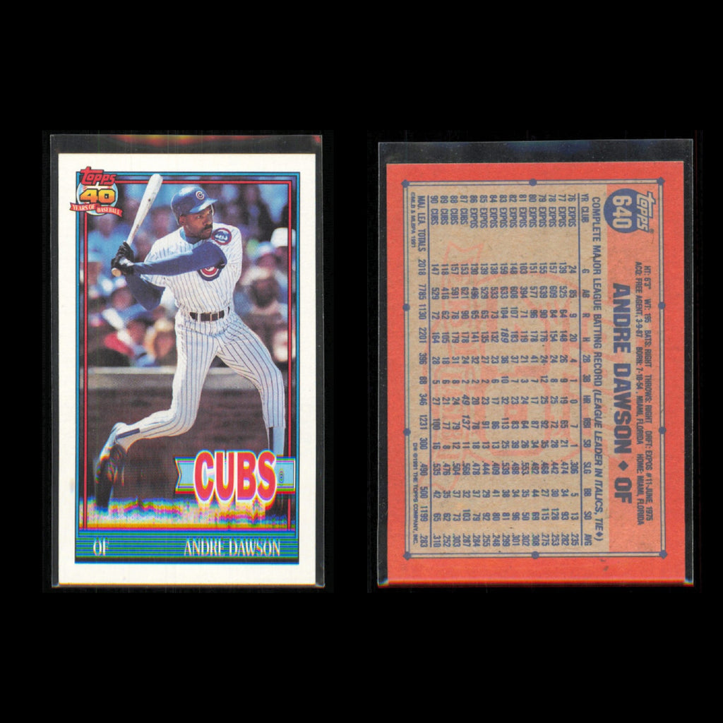 Andre Dawson Lot 10 Baseball Cards 1993 Fleer Chicago Cubs Set Collection MLB NM