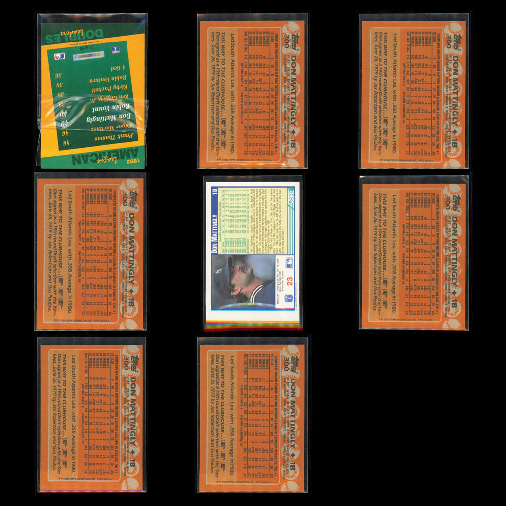 Don Mattingly Lot 8 Baseball Cards 1992 Select New York Yankees Set Collection