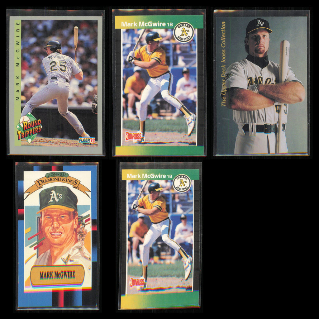 Mark McGwire Lot 5 Baseball Cards 1993 Fleer Oakland Athletics Set Collection NM