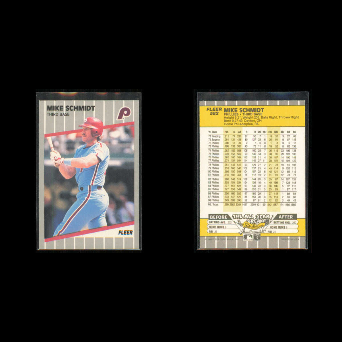 Mike Schmidt Lot 9 Baseball Cards 1988 Donruss Philadelphia Phillies Set MLB NM