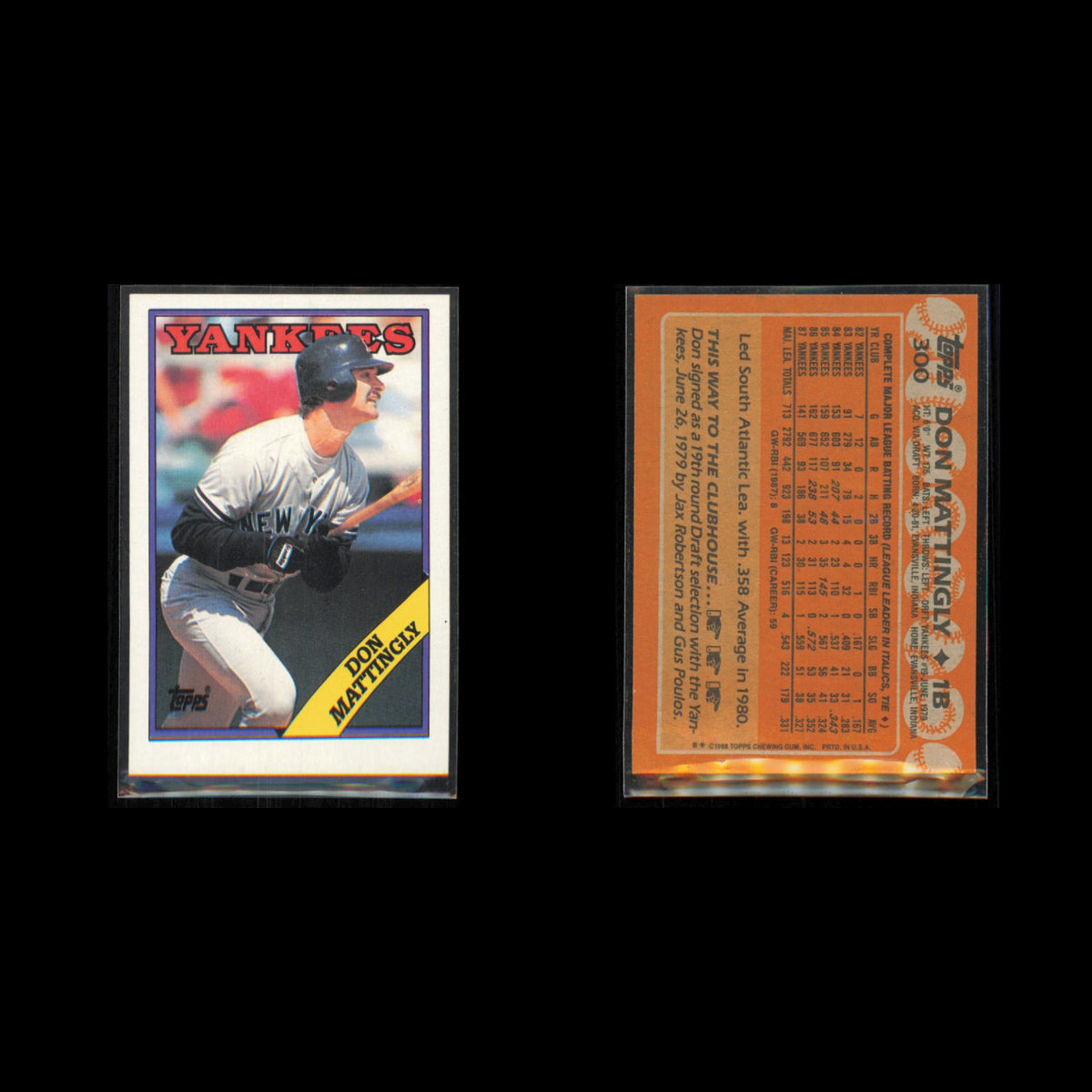 Don Mattingly Lot 8 Baseball Cards 1988 Donruss New York Yankees Team Collection