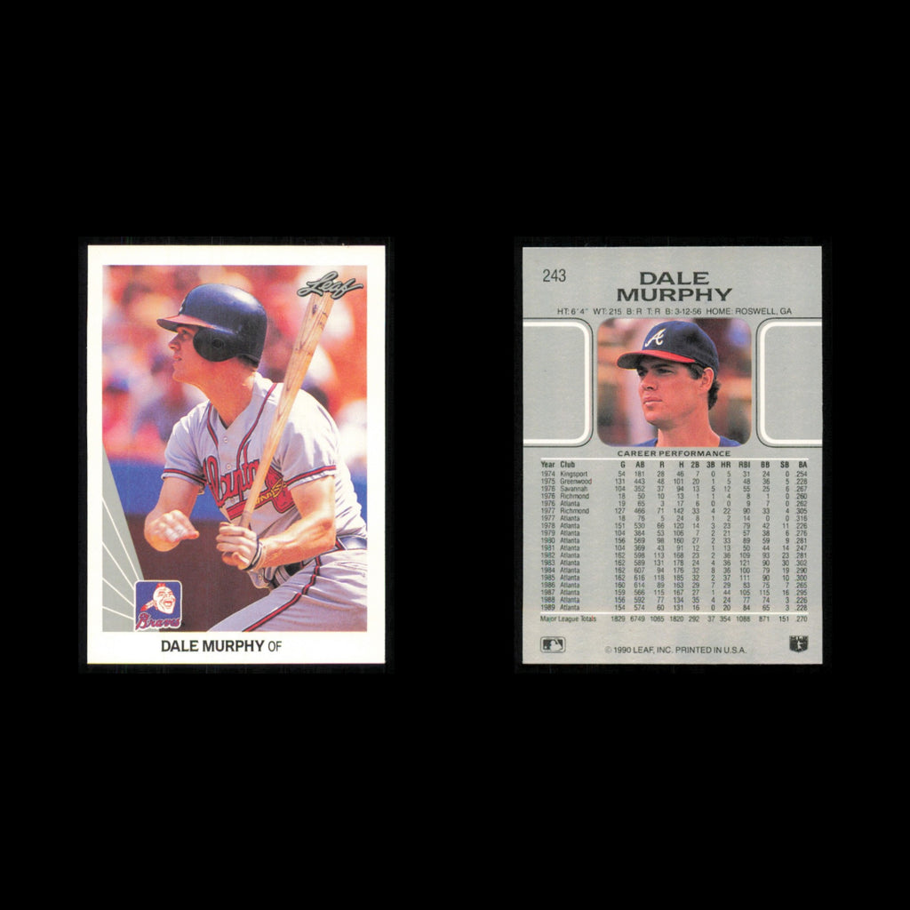 Dale Murphy Lot 7 Baseball Cards 1988 Donruss Atlanta Braves Set Collection MLB