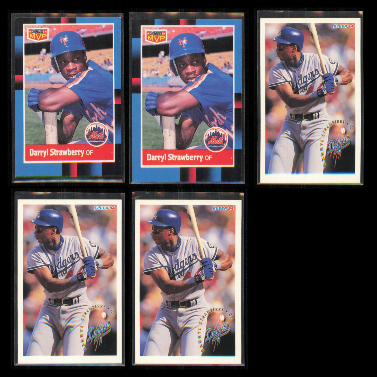 Darryl Strawberry Lot 5 Baseball Cards 1988 Donruss Bonus MVPs New York Mets Set