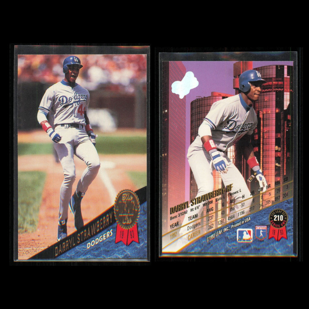 Darryl Strawberry Lot 5 Baseball Cards 1993 Leaf Los Angeles Dodgers Set MLB NM