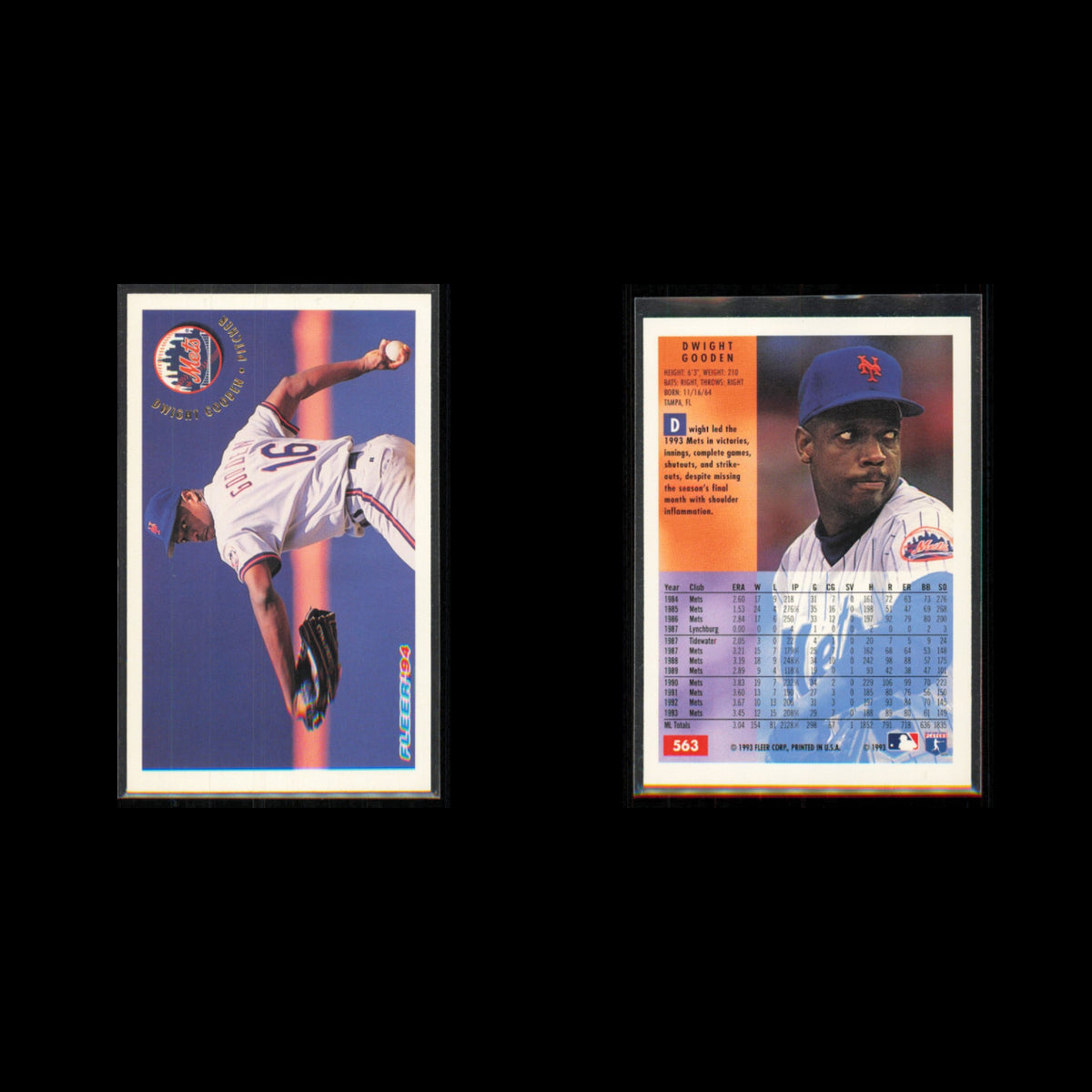 Dwight Gooden Lot 7 Baseball Cards 1994 Fleer New York Mets Set Collection MLB