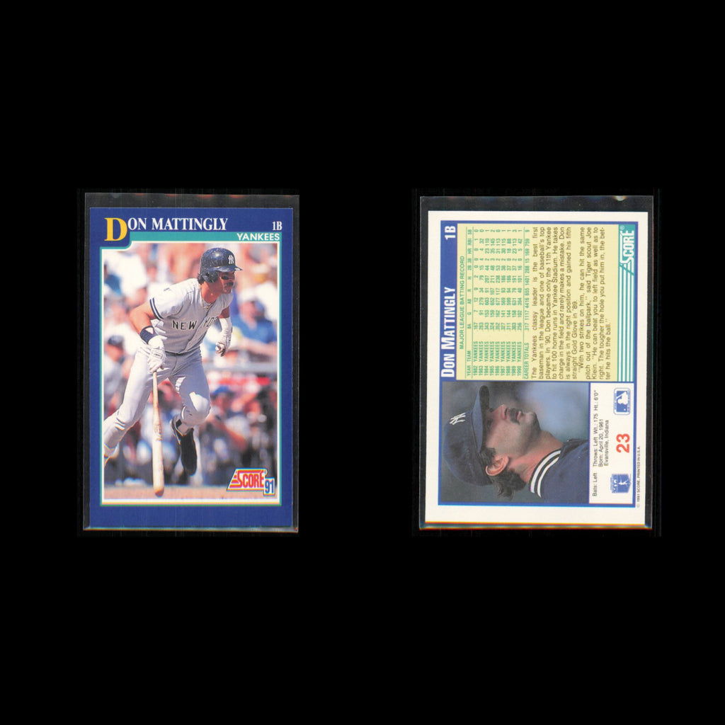 Don Mattingly Lot 8 Baseball Cards 1991 Score New York Yankees Set Collection NM