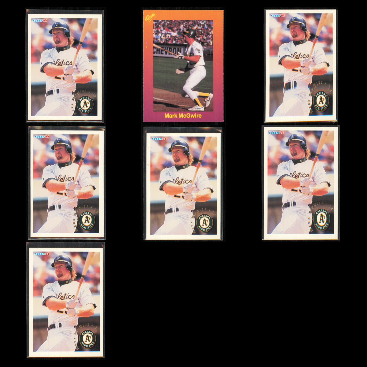Mark McGwire Lot 7 Baseball Cards 1994 Fleer California Angels Set Collection NM