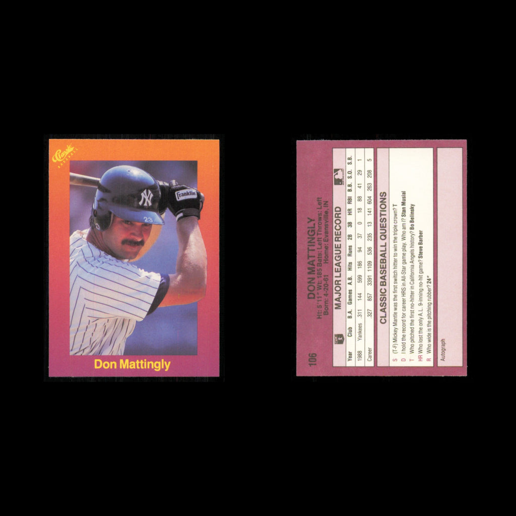 Don Mattingly Lot 3 Baseball Cards 1989 Classic Travel New York Yankees Set MLB