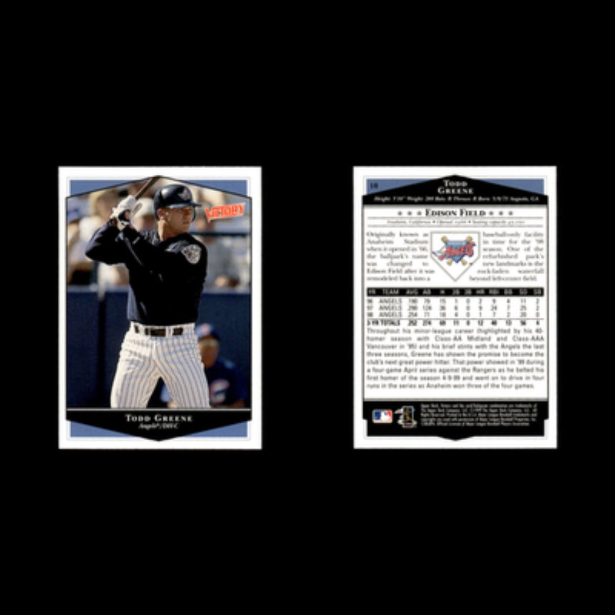 Todd Greene #10 1999 Upper Deck Victory Anaheim Angels Baseball Card MLB NM