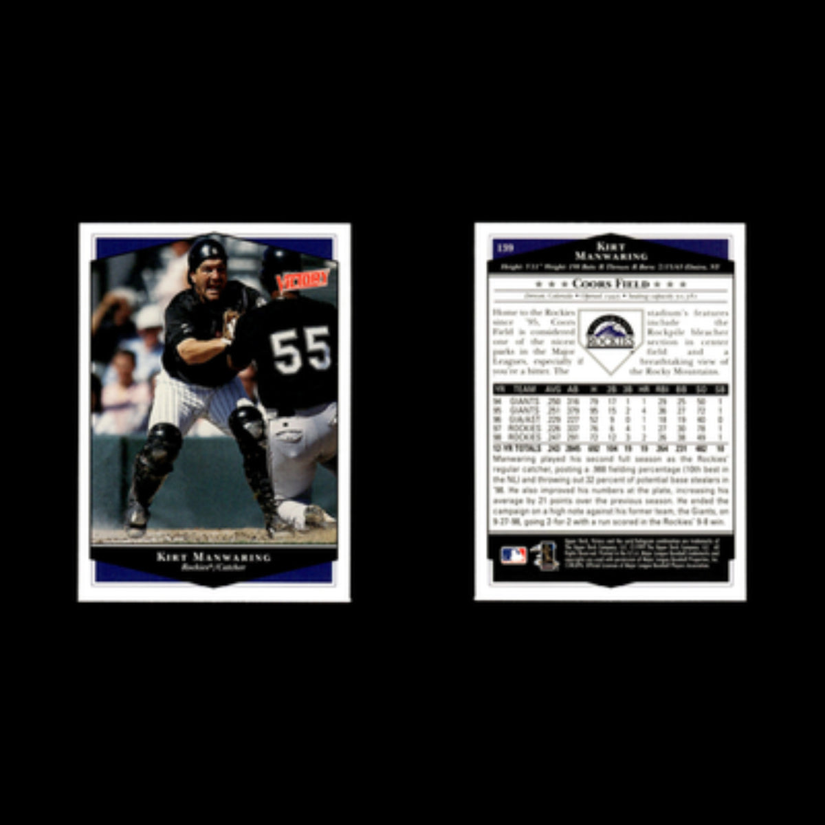 Kirt Manwaring #139 1999 Upper Deck Victory Colorado Rockies Baseball Card MLB