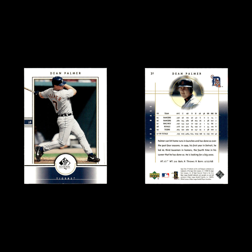 Dean Palmer #31 2000 SP Authentic Detroit Tigers Baseball Card MLB NM