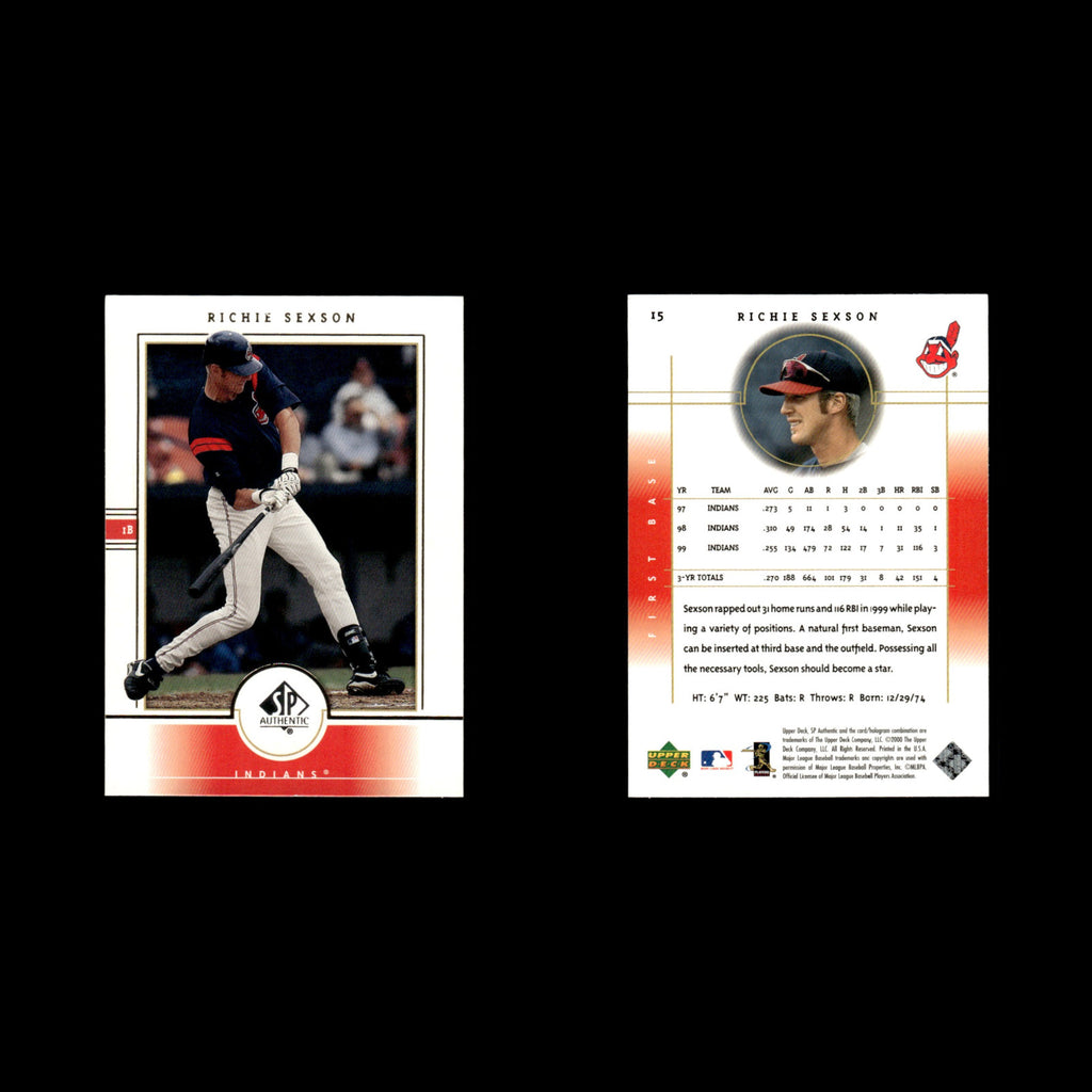Richie Sexson #15 2000 SP Authentic Cleveland Indians Baseball Card MLB NM