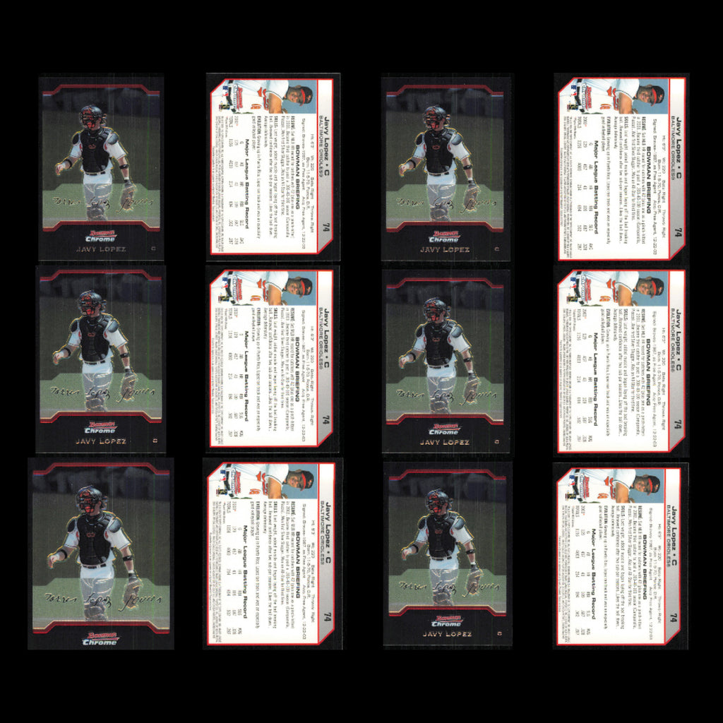 Javy Lopez Lot 87 Baseball Cards 2004 Bowman Chrome Baltimore Orioles Set MLB NM