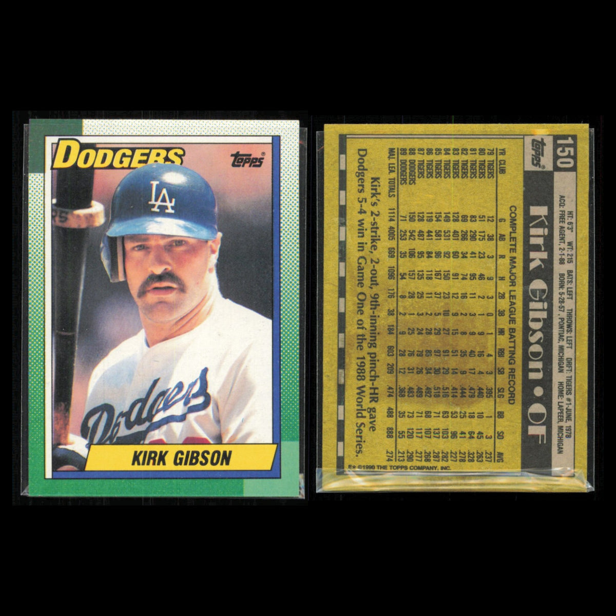 Kirk Gibson Lot 6 Baseball Cards 1993 Topps Traded Detroit Tigers Set Collection