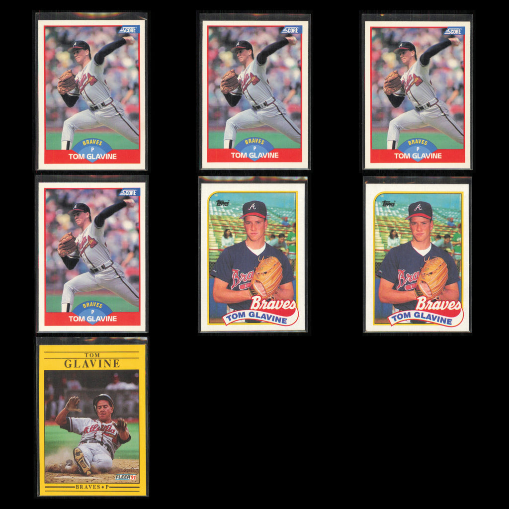 Tom Glavine Lot 7 Baseball Cards 1989 Score Atlanta Braves Set Collection MLB NM
