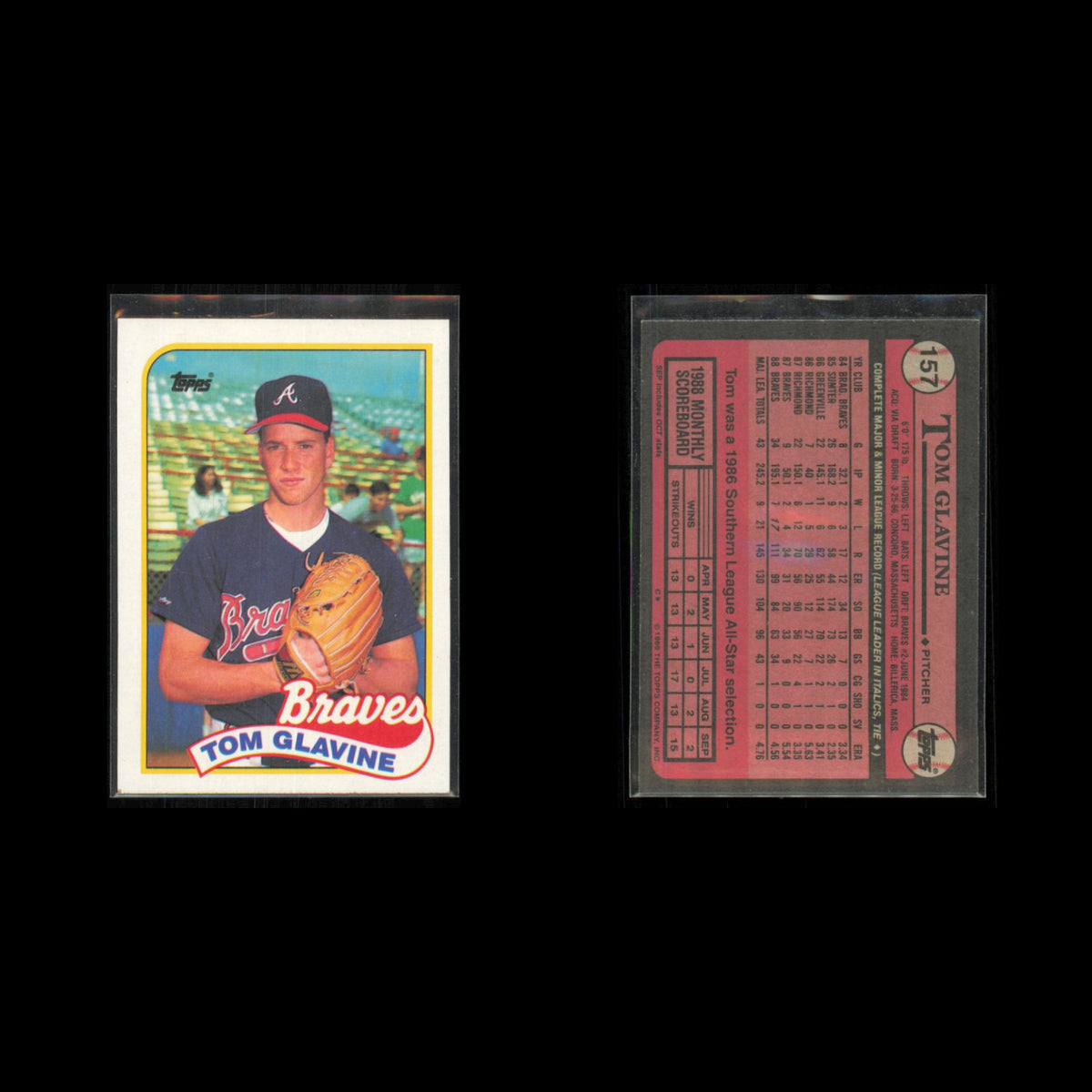 Tom Glavine Lot 7 Baseball Cards 1989 Score Atlanta Braves Set Collection MLB NM