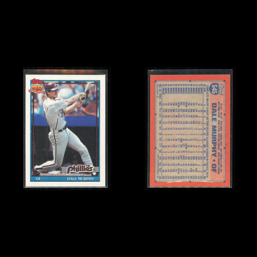 Dale Murphy Lot 7 Baseball Cards 1993 Topps Philadelphia Phillies Set Collection