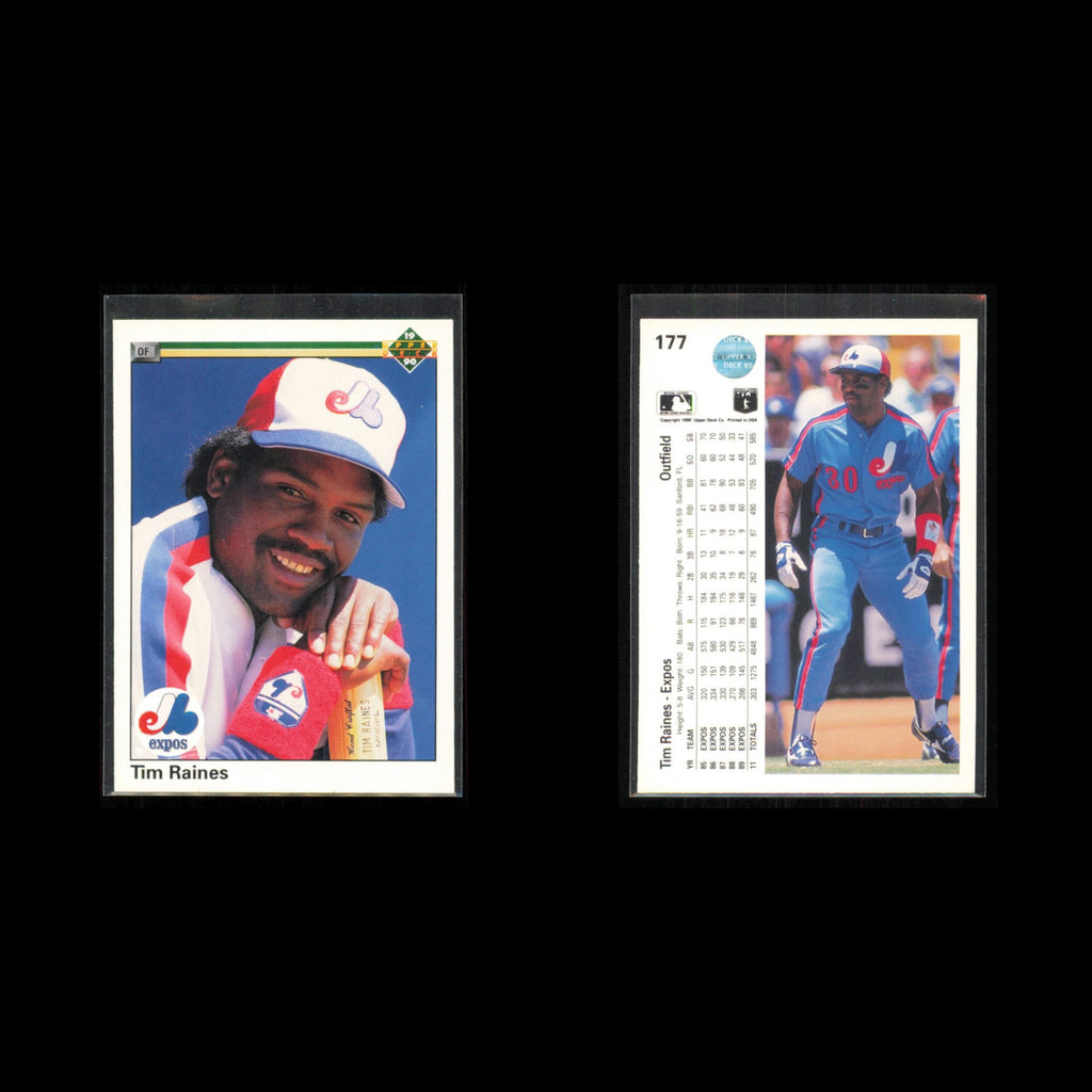 Tim Raines Lot 3 Baseball Cards 1990 Topps Montreal Expos Set Collection MLB NM