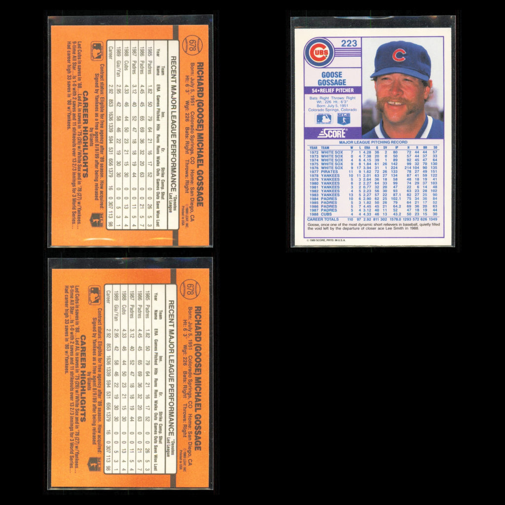 Goose Gossage Lot 3 Baseball Cards 1990 Donruss New York Yankees Set Collection