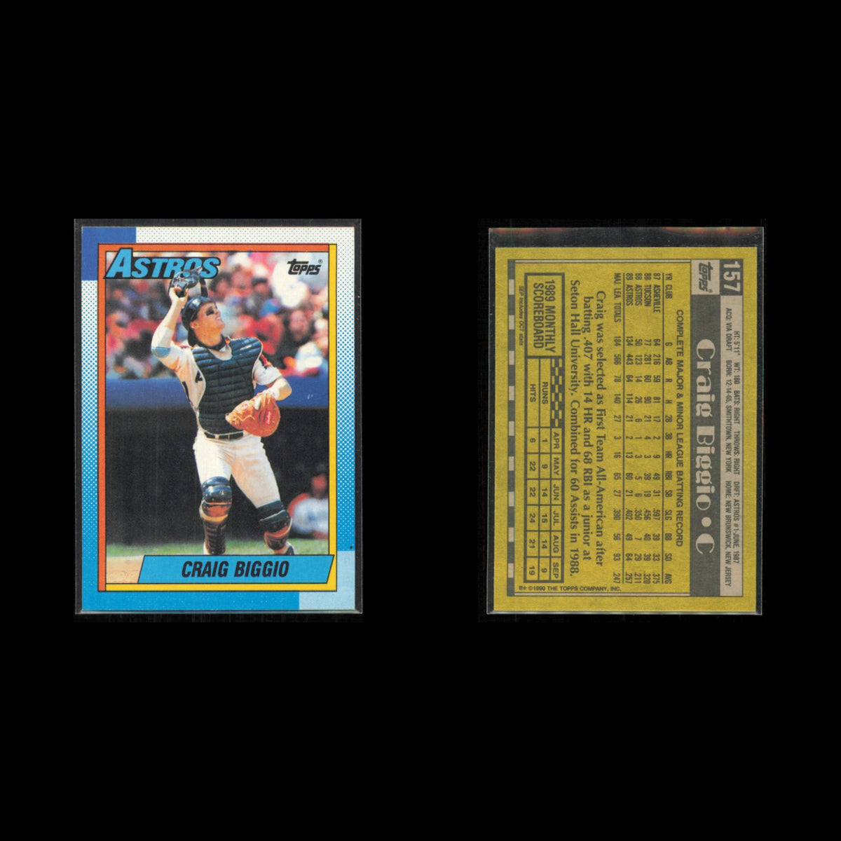 Craig Biggio Lot 8 Baseball Cards 1991 Fleer Houston Astros Set Collection MLB