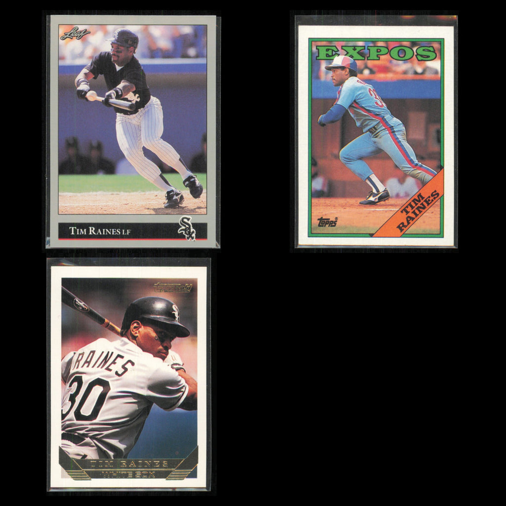Tim Raines Lot 3 Baseball Cards 1992 Leaf Chicago White Sox Set Collection MLB