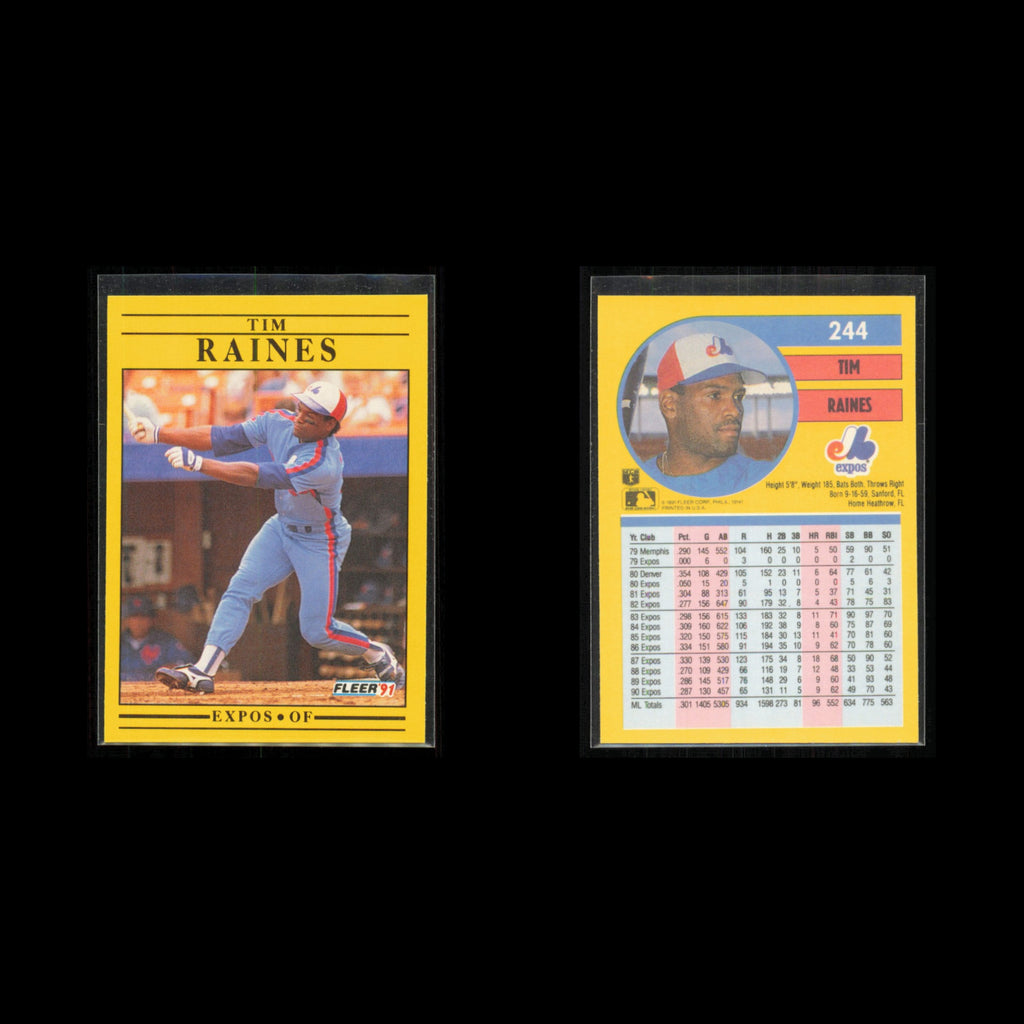 Tim Raines Lot 3 Baseball Cards 1988 Topps Montreal Expos Set Collection MLB NM