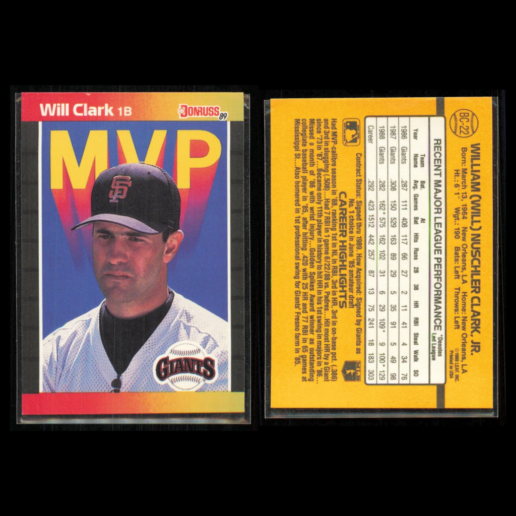 Will Clark Lot 5 Baseball Cards 1993 Stadium Club San Francisco Giants Set MLB