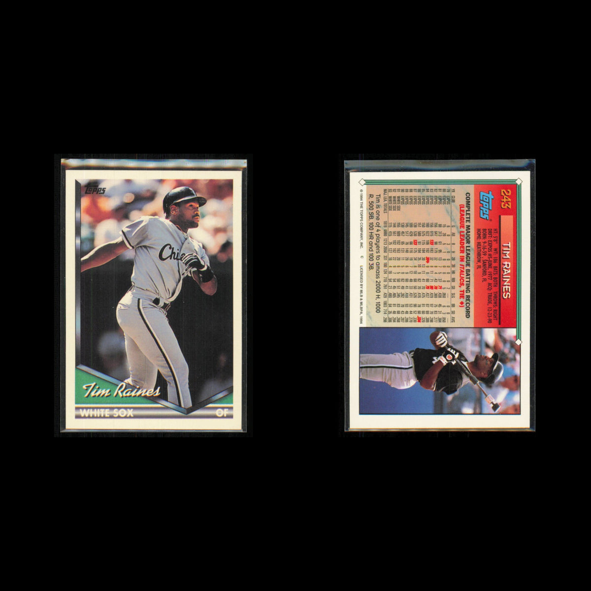 Tim Raines Lot 3 Baseball Cards 1992 Donruss Chicago White Sox Set Collection NM