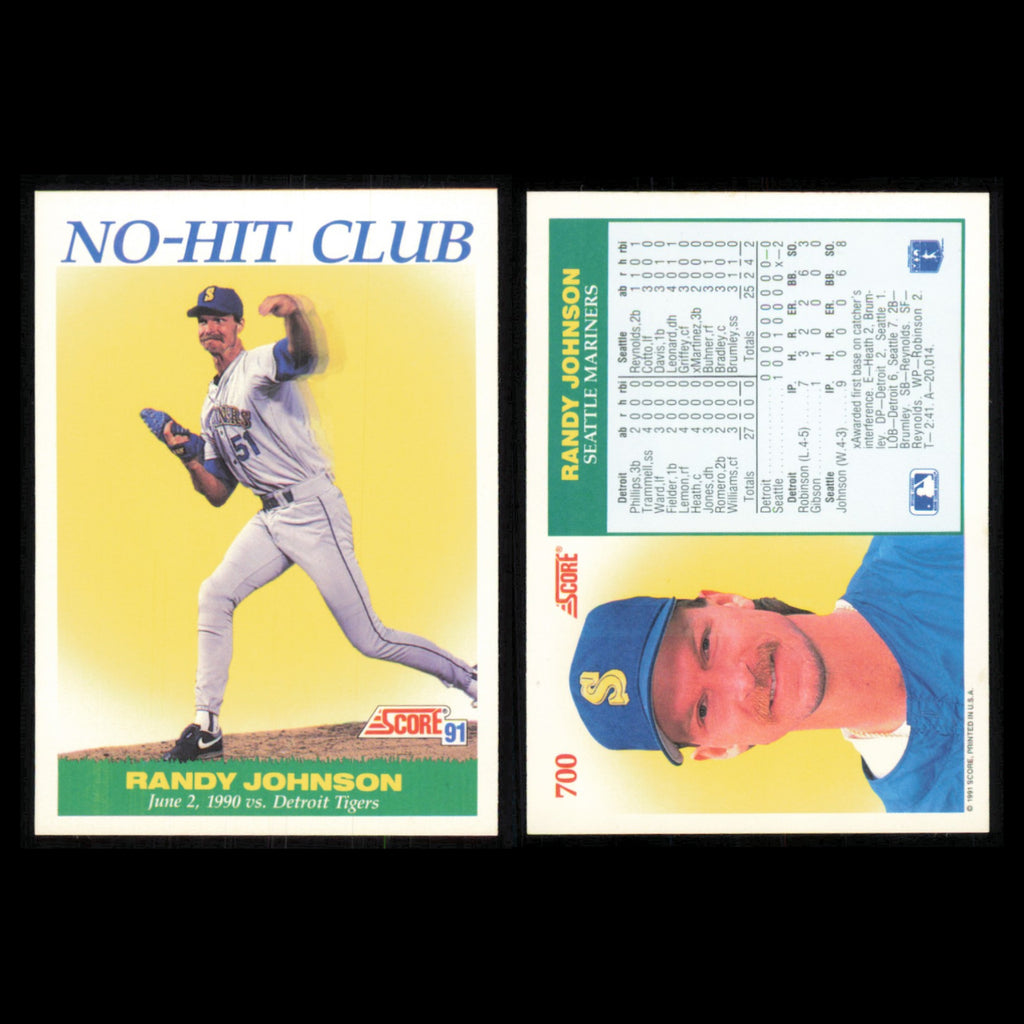 Randy Johnson Lot 5 Baseball Cards 1991 Score Seattle Mariners Set Collection NM