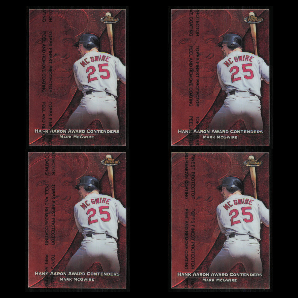 Mark McGwire Lot 4 Baseball Cards 1999 Finest Aaron Award Contenders Cardinals