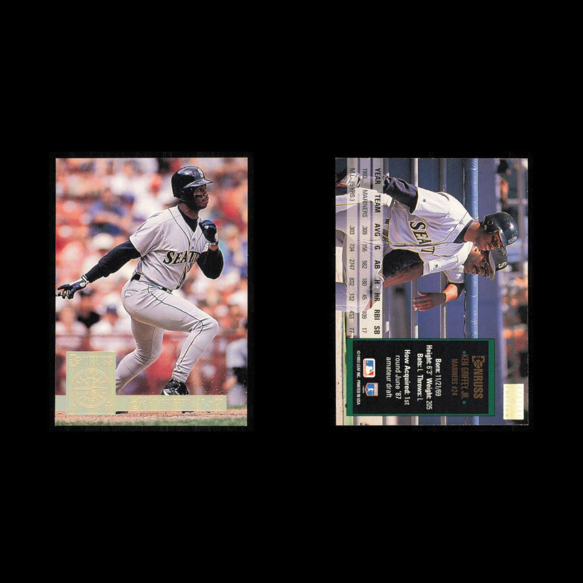 Ken Griffey Jr Lot 3 Baseball Cards 1992 Donruss Seattle Mariners Set Collection