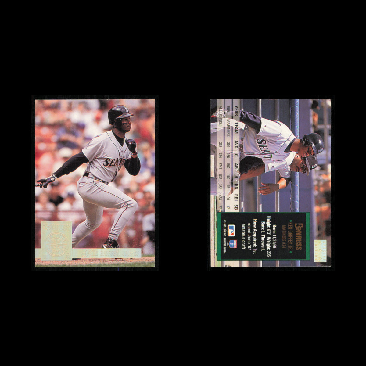 Ken Griffey Jr Lot 3 Baseball Cards 1992 Donruss Seattle Mariners Set Collection