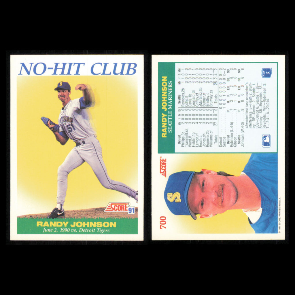Randy Johnson Lot 5 Baseball Cards 1991 Score Seattle Mariners Set Collection NM