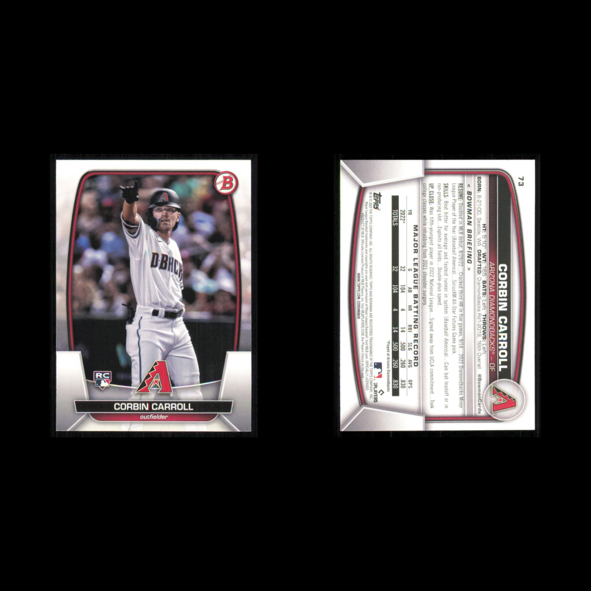 Arizona Diamondbacks Lot 7 Baseball Cards Bowman Prospects Christian Cerda NM