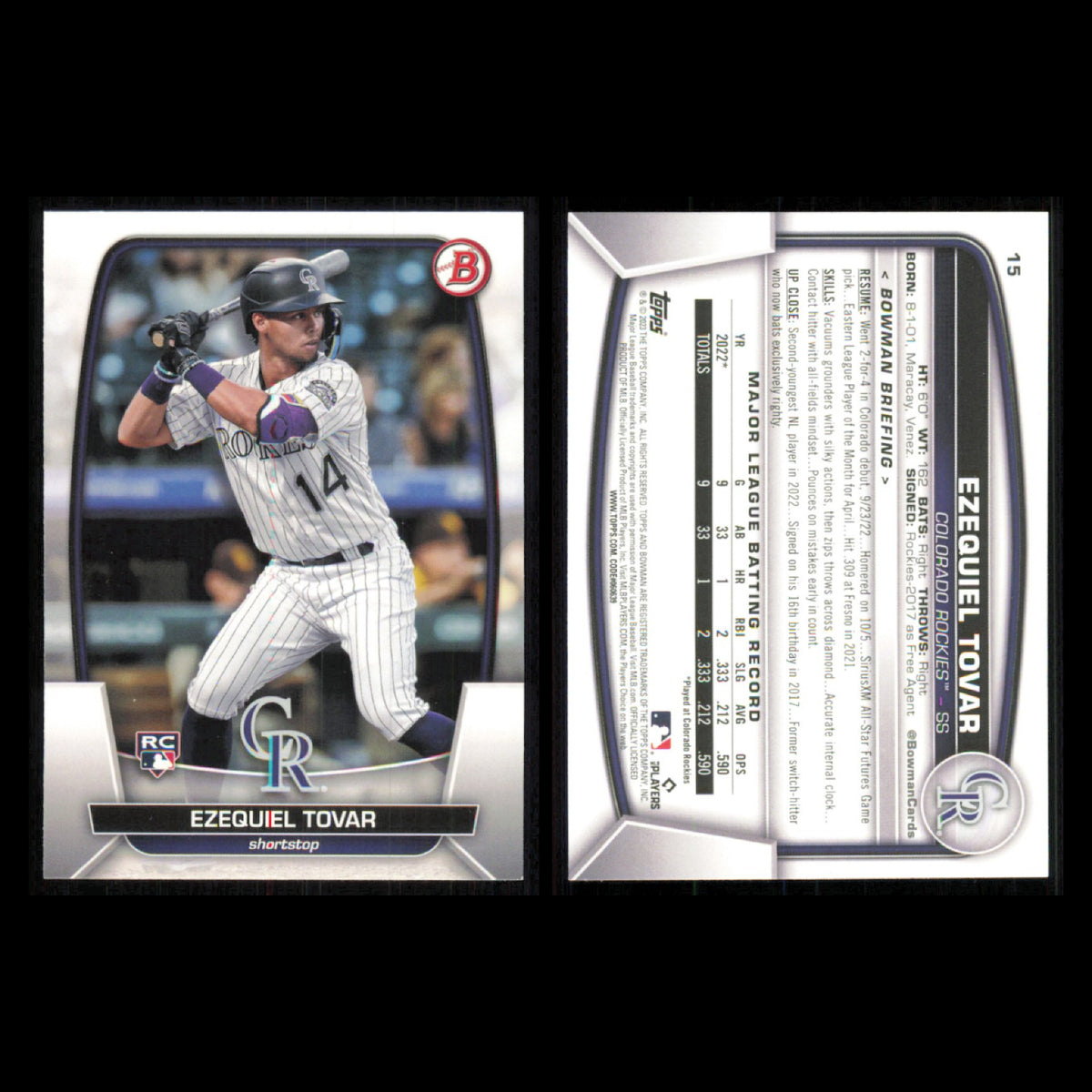 Colorado Rockies Lot 10 Baseball Cards Bowman Kris Bryant NM Baseball MLB