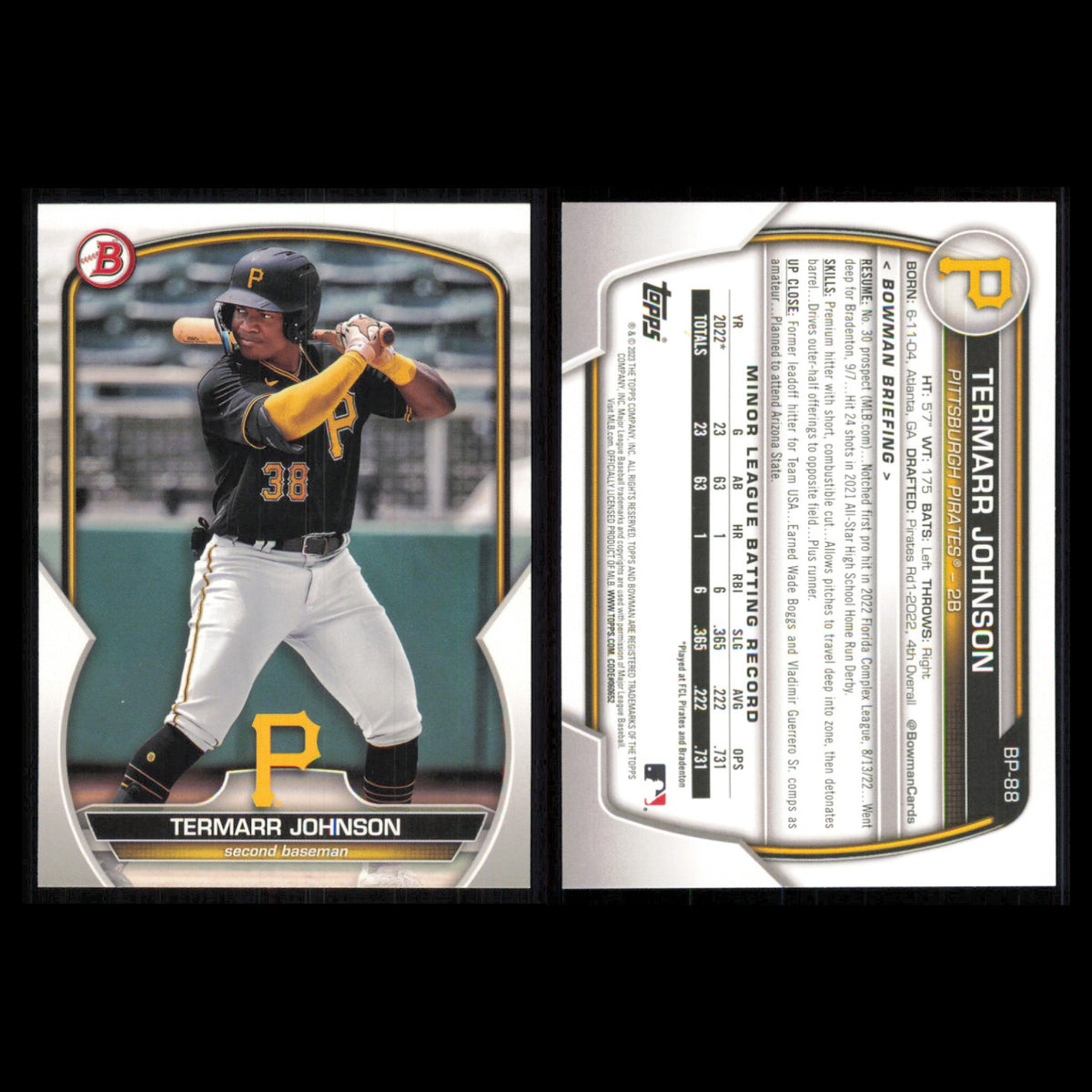 Pittsburgh Pirates Lot 5 Baseball Cards Bowman Prospects Henry Davis NM Baseball